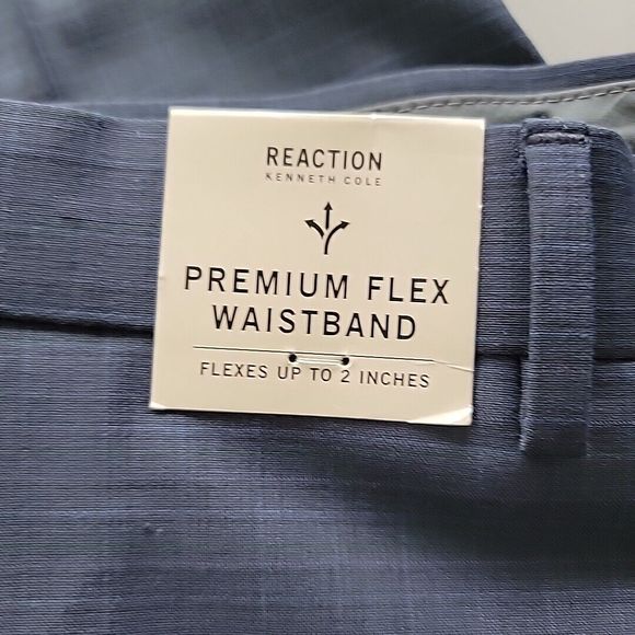 Kenneth Cole Reaction Mens Size 34x32 Flex Waistband Stretch Slim Fit Pants Blue - Picture 4 of 11
